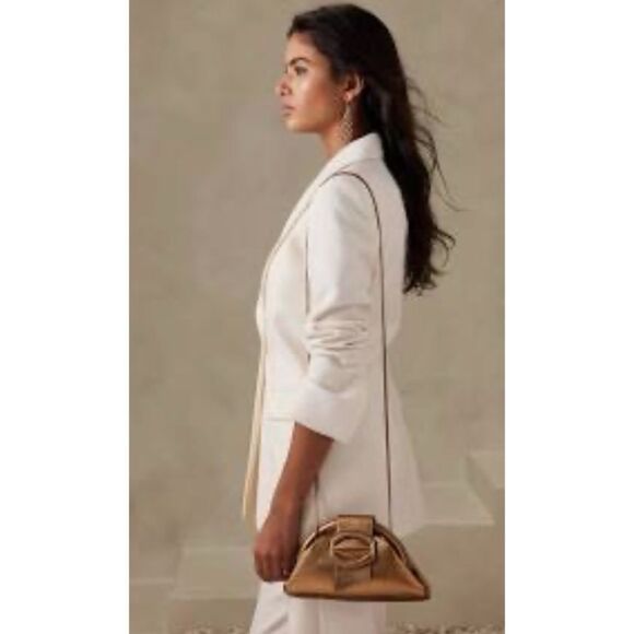 Banana Republic Mini Stella Cloud Clutch in Metallic Bronze/ made in Italy - Picture 1 of 11